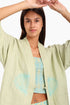 Embroidered short jacket in cotton with 3/4 sleeves